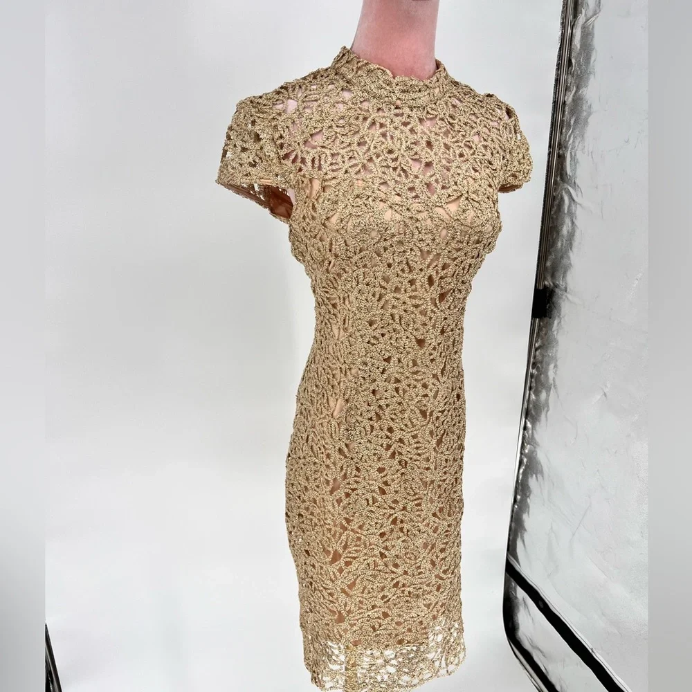 NWT Premier Amour Short Sleeve Sheath Lace Dress - Picture 5 of 14